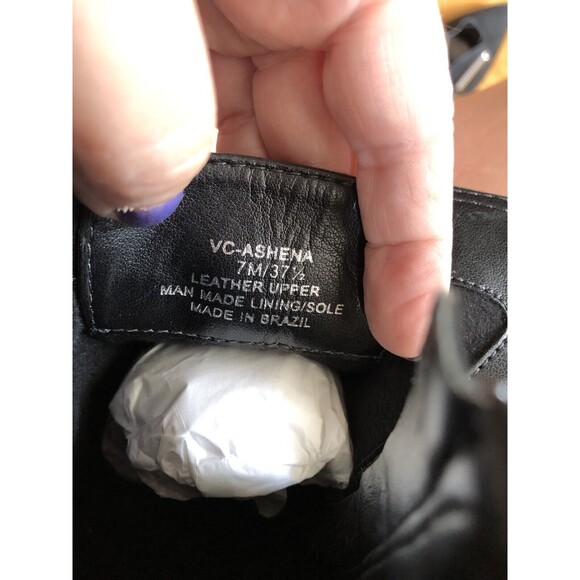 NWOT&NB Vince Camuto Leather Nubuck Suede Ashena Western Bootie Black Size 7 - Picture 8 of 9